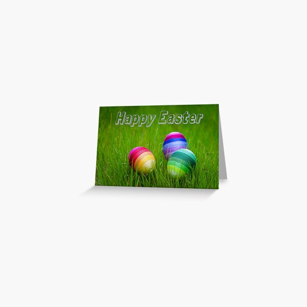Happy Easter with Eggs Greeting Card