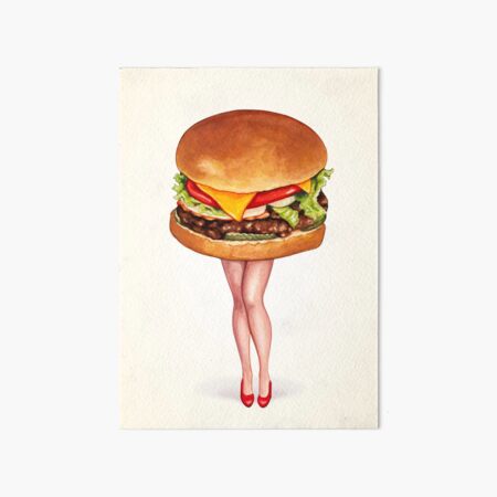 Aperçu de l'œuvre Cheeseburger Pin-Up créée et vendue par Kelly  Gilleran.