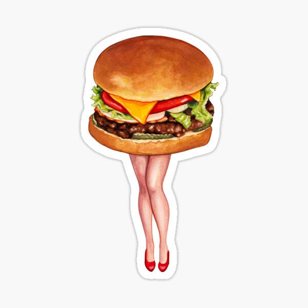 Item preview, Cheeseburger Pin-Up designed and sold by Kelly  Gilleran.