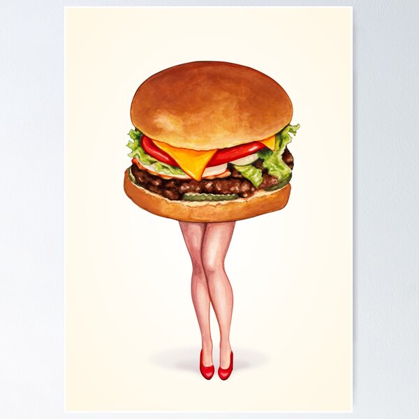 Cheeseburger Pin-Up Poster