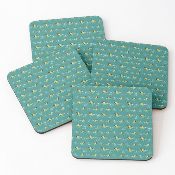 Item preview, Titmouse pattern on green designed and sold by SashaKorablik.