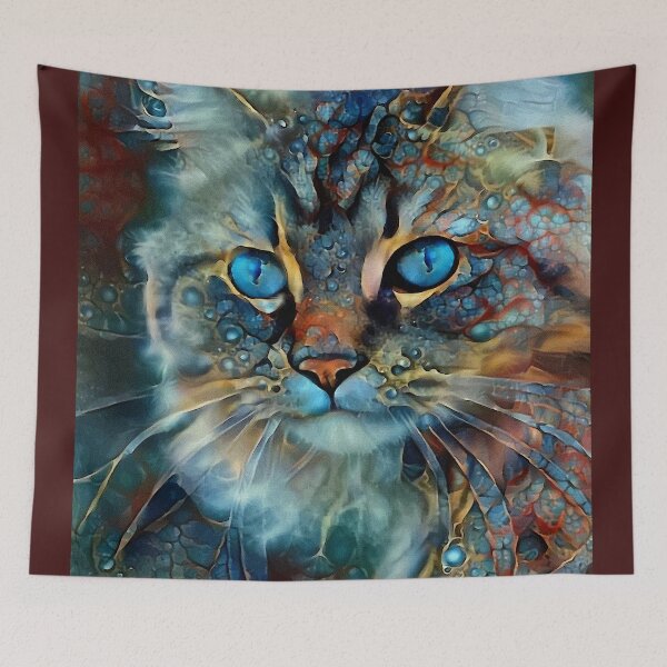 Item preview, Tabata Velvet- Cat, chat, cat, kitten, cat face, tete chat, domestic animal, lea roche designed and sold by L. ROCHE.