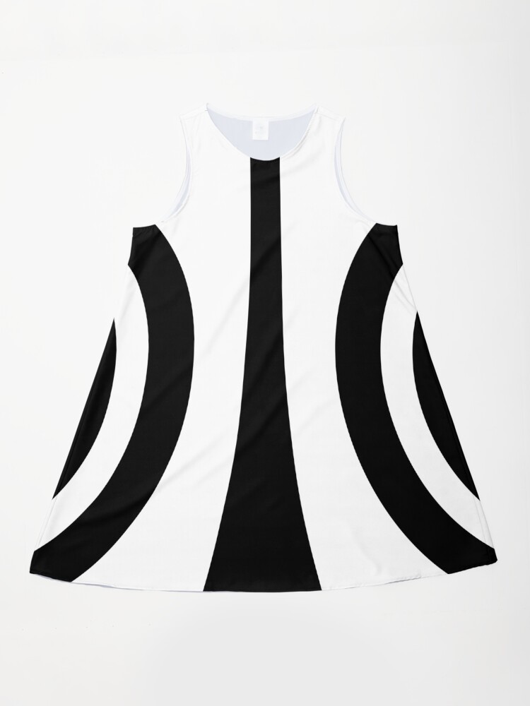 Black On White Retro Sixties Mod 1960s A-Line Dress