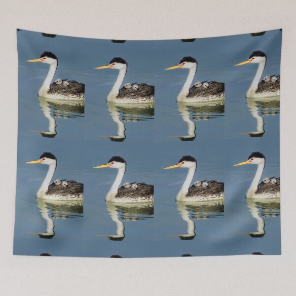 Item preview, Clark's Grebe with Downy Chicks Riding on Back designed and sold by Steven Holt.
