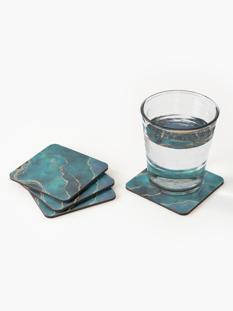 Alternate view of Golden Gemstone Glamour Mineral Coasters (Set of 4)