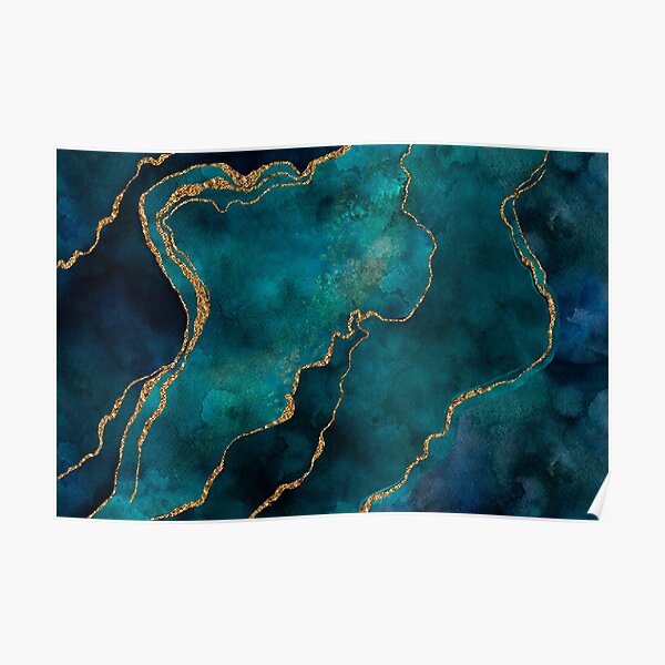 Golden Gemstone Glamour Mineral Poster