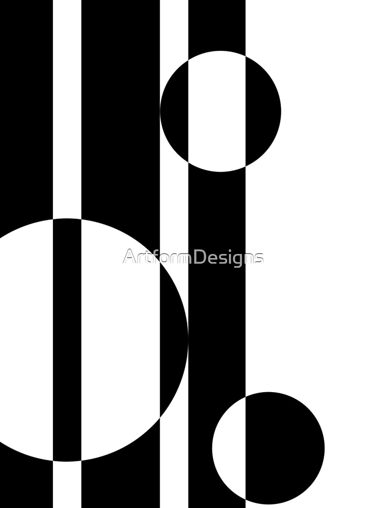 Thumbnail 4 of 4, A-Line Dress, Retro Sixties Black and White Op Art designed and sold by ArtformDesigns.