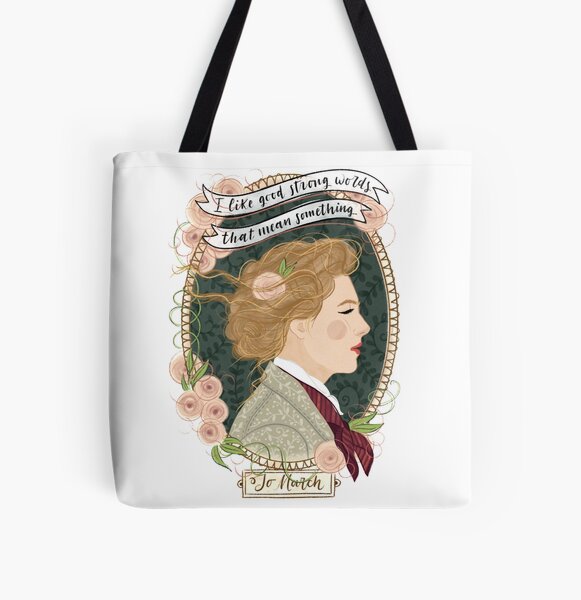 Little Women potraits: Jo March botanical illustration All Over Print Tote Bag