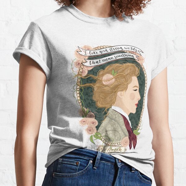 Little Women Potraits: Botanische Illustration von Jo March Classic T-Shirt
