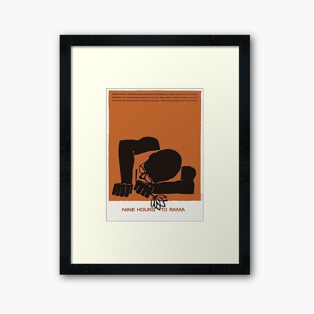 Nine Hours To Rama Saul Bass Movie Poster Framed Art Print By Nuorder Redbubble