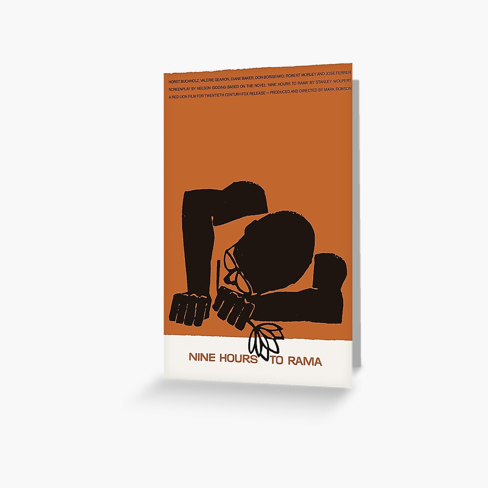 Nine Hours To Rama Saul Bass Movie Poster Greeting Card By Nuorder Redbubble