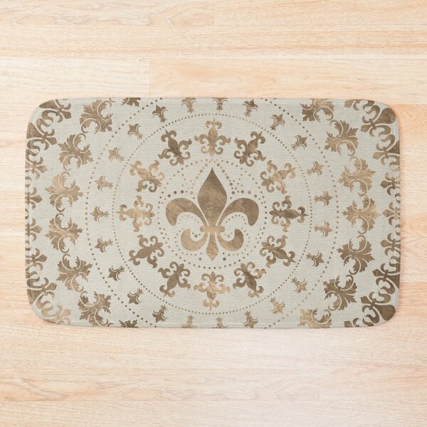 Item preview, Fleur-de-lis ornament Pastel Gold designed and sold by k9printart.