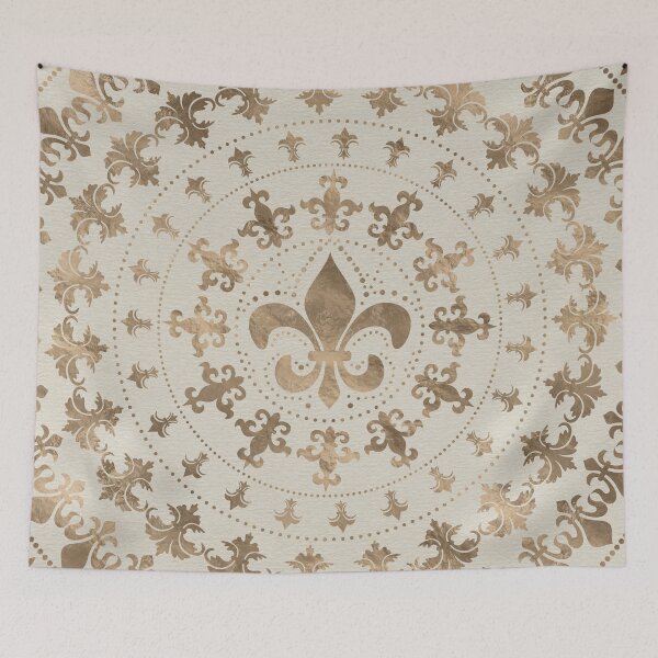 Item preview, Fleur-de-lis ornament Pastel Gold designed and sold by k9printart.