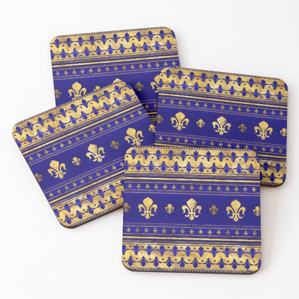 Item preview, Fleur-de-lis  - Lapis Lazuli and Gold designed and sold by k9printart.
