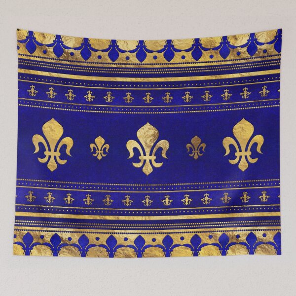 Item preview, Fleur-de-lis  - Lapis Lazuli and Gold designed and sold by k9printart.