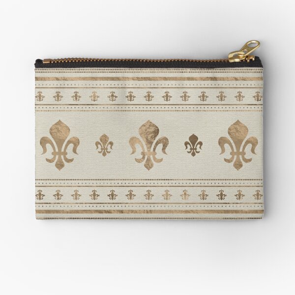 Royal Black Marble Brown Leather Fleur De Lis Lunch Box