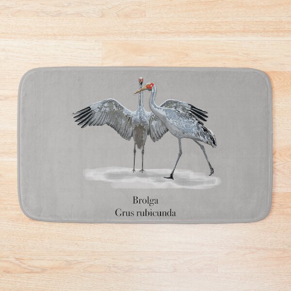 Item preview, Brolga (Grus rubicunda) by Chrissy Wild on grey designed and sold by ChrissyWild.