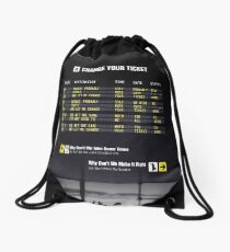 Change Your Ticket Drawstring Bag