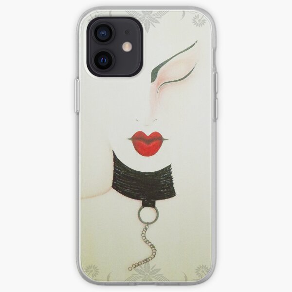 Femme Fatale Leather and Chains Sexy Girl Painting iPhone Soft Case