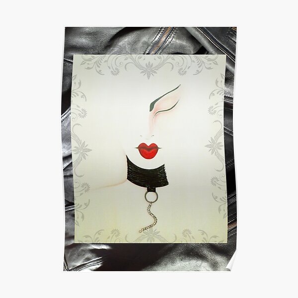 Femme Fatale Leather and Chains Sexy Girl Painting Poster