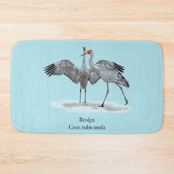 Item preview, Copy of Brolga (Grus rubicunda) by Chrissy Wild on blue designed and sold by ChrissyWild.