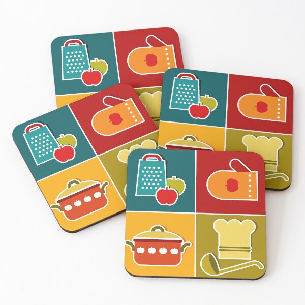 Item preview, Grater and apples, kitchen glove, saucepan, chef hat and trowel designed and sold by nikolae.
