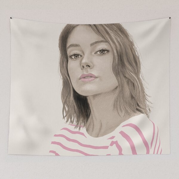 Item preview, Striped Portrait of a Anonymous Girl designed and sold by JennieCarolina.