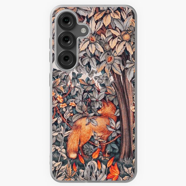 Item preview,  GREENERY, FOREST ANIMALS Pheasant and Fox Red Black White Floral Tapestry designed and sold by BulganLumini.