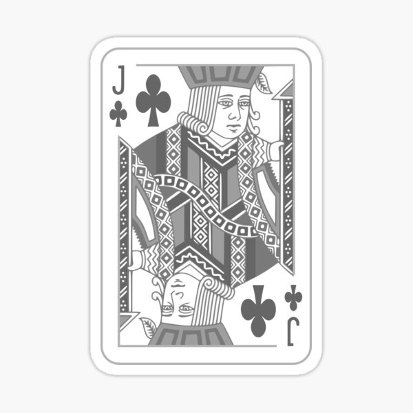 jack-of-clubs-grayscale-sticker-by-inotyler-redbubble