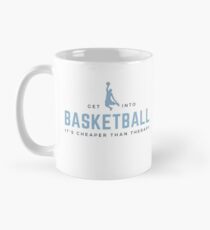 Get Into Basketball. It's Cheaper Than Therapy. Funny sports meme. Perfect gift for players, teams, coaches, fans. Classic Mug
