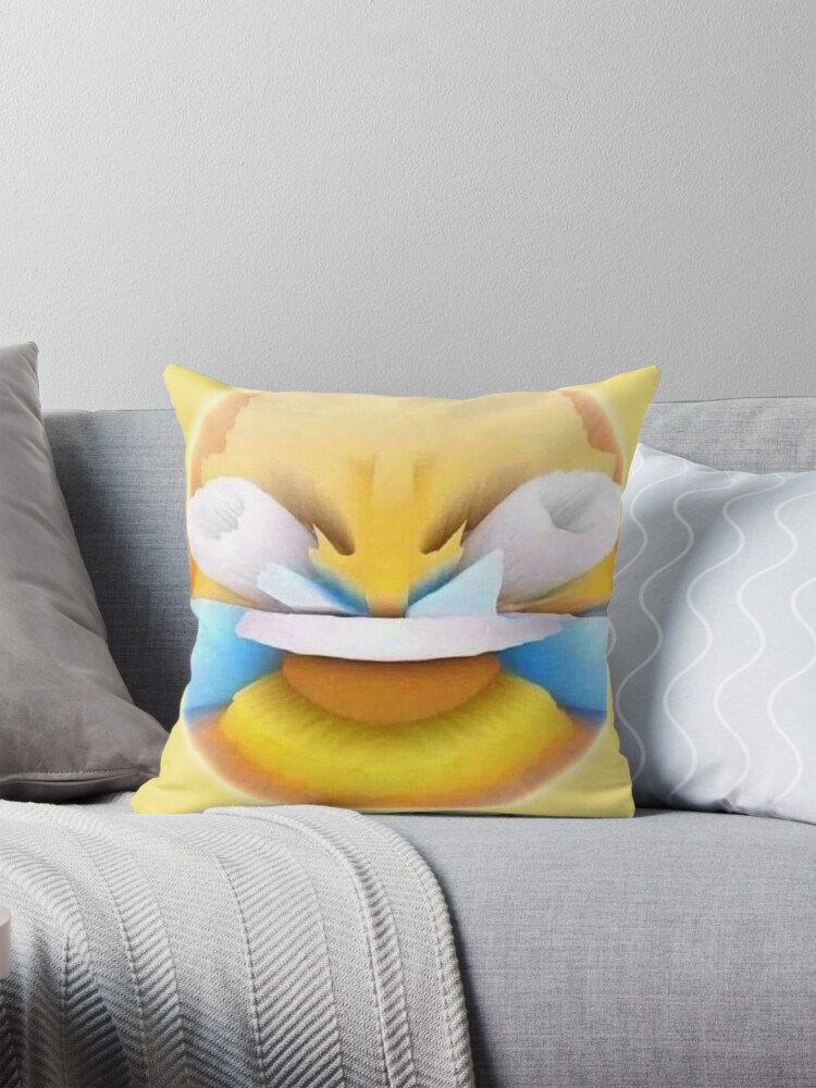 Ironic Laughing Emoji Pillow for Sale by valivaly99 Redbubble