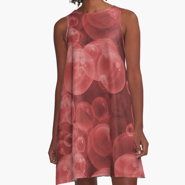Large Red Water Air Bubbles A-Line Dress