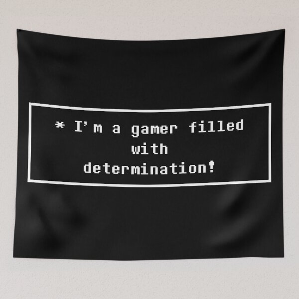 Item preview, I'm A Gamer Filled With Determination (Retro Vintage RPG Gaming • Funny 8 Bit Quote) designed and sold by SassyClassyMe.