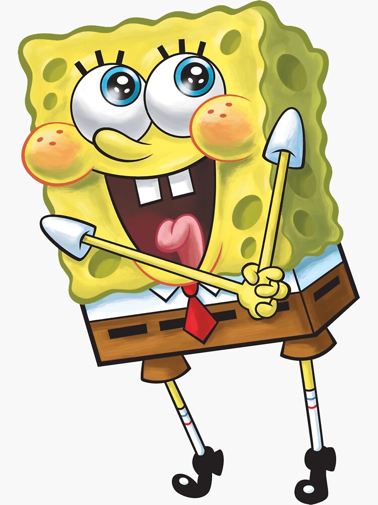 "spongebob in love blushing cute meme " Sticker by GraceCop Redbubble