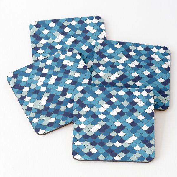 Item preview, Deep Blue Mermaid Fish Tiles Pattern designed and sold by TeamManja.