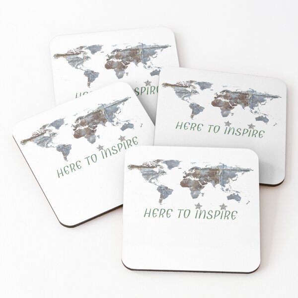 Item preview, Here To Inspire typography. Earth/Continents designed and sold by RonaldKitama.