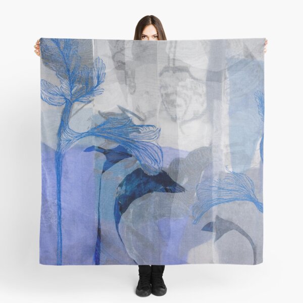 Blue stitched lines Scarf