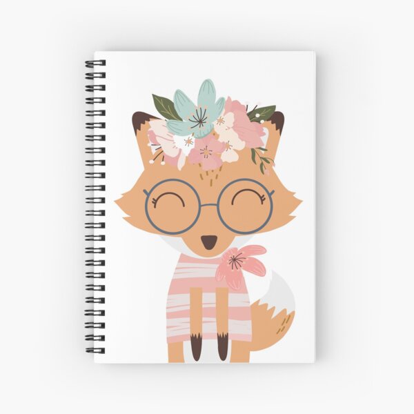 Little Foxy Lady Gift For Girl | Cute Fox Gift Spiral Notebook
