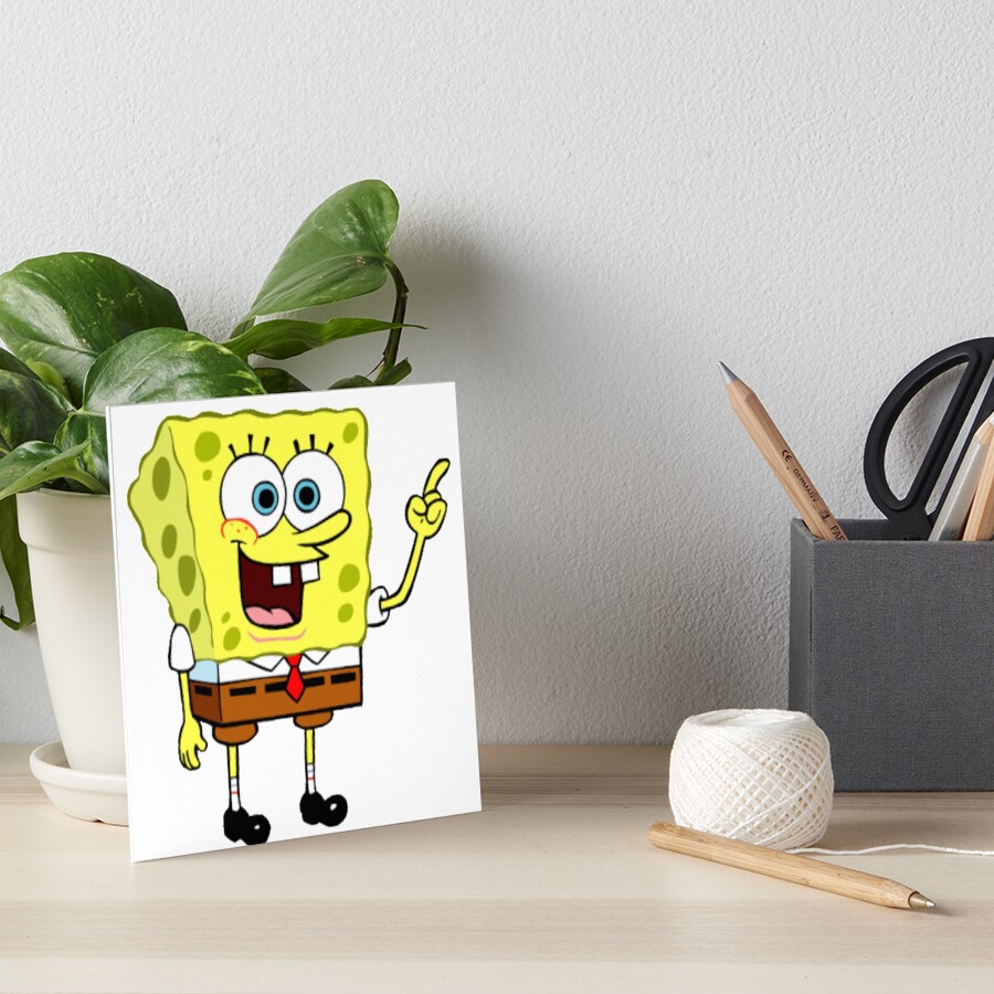 "spongebob teacher explaining meme sticker " Art Board Print for Sale