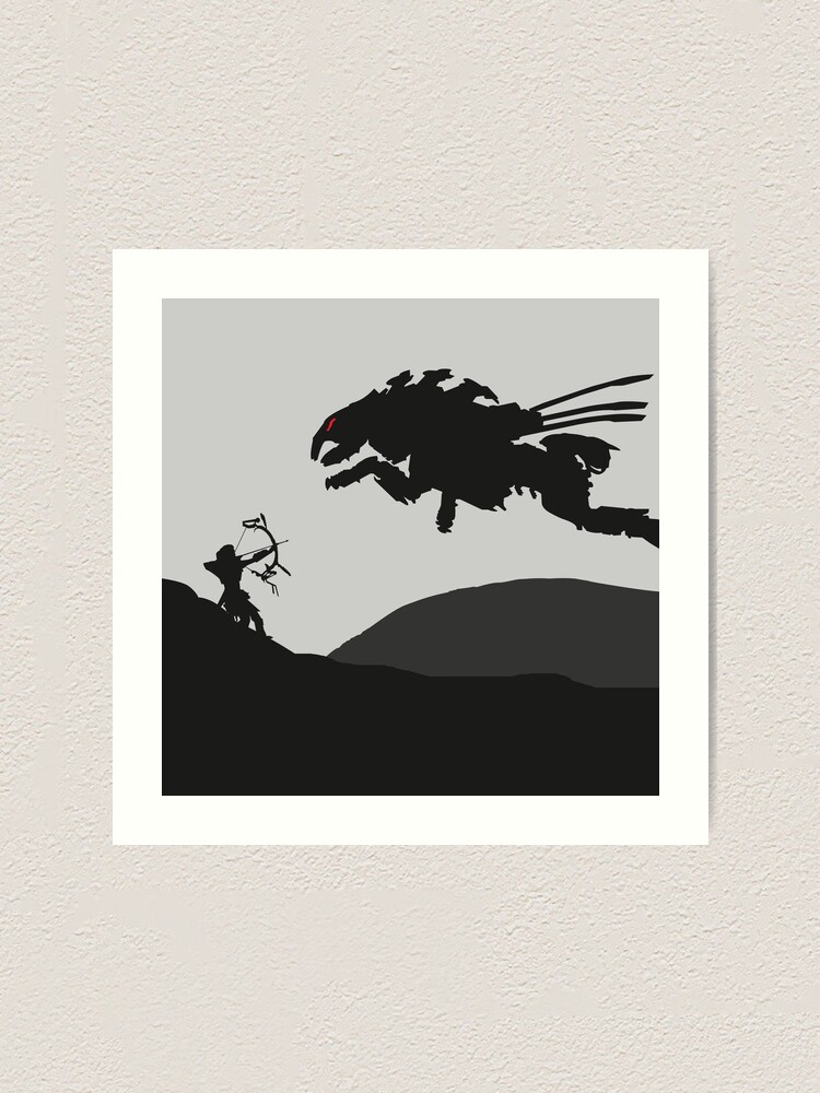 Horizon Zero Dawn Aloy Vs Sawtooth Art Print By Tyraeus El Redbubble