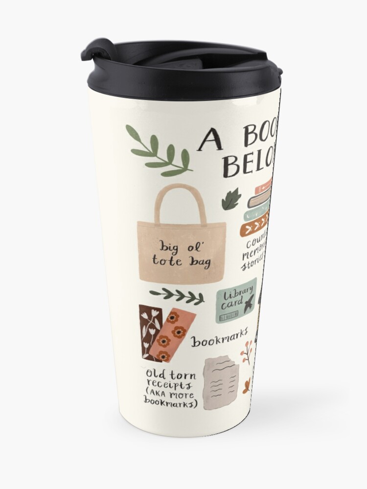 Alternate view of A Bookworm's Belongings Travel Coffee Mug