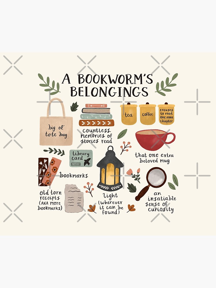 A Bookworm's Belongings by ohjessmarie