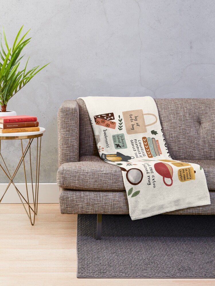 Alternate view of A Bookworm's Belongings Throw Blanket