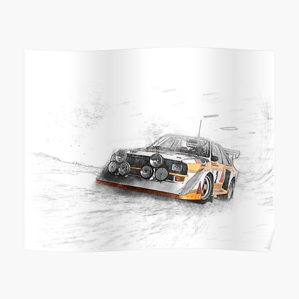 Illustration de voiture de rallye Poster