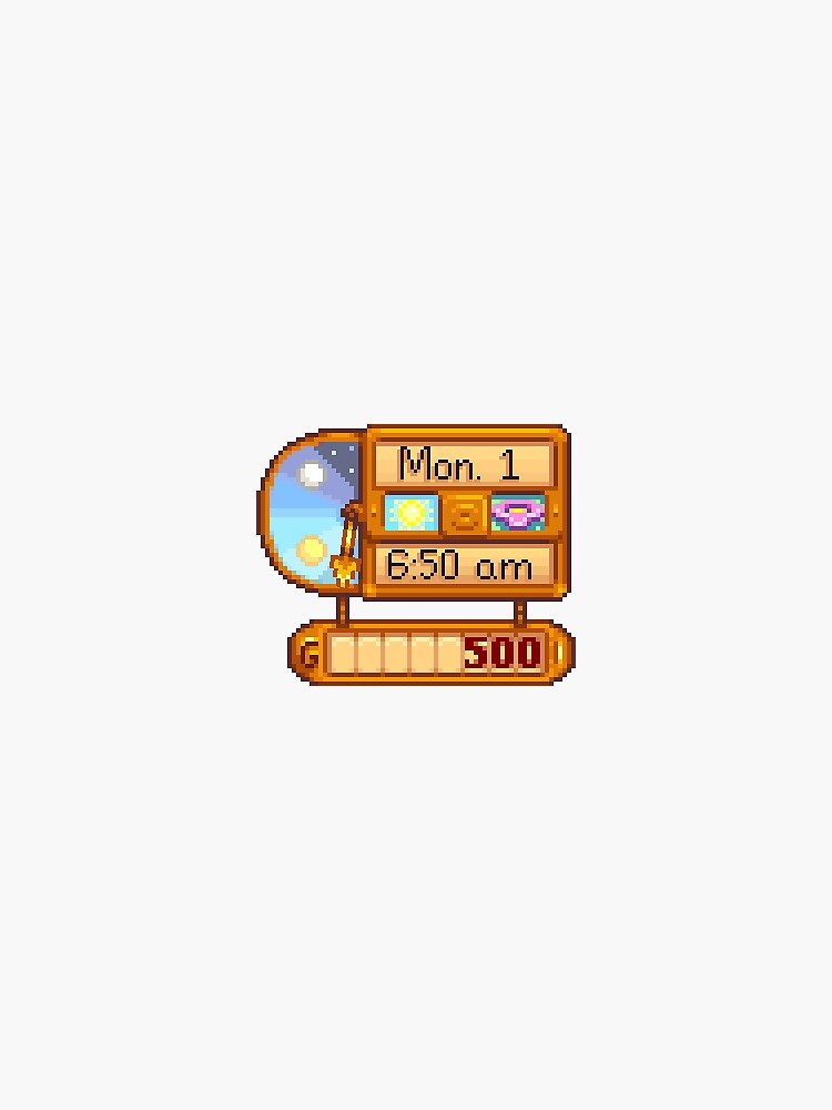 Imagen 3 de 3, Pegatina con la obra Ciclo diurno de Stardew Valley, diseñada y vendida por mreveal23.