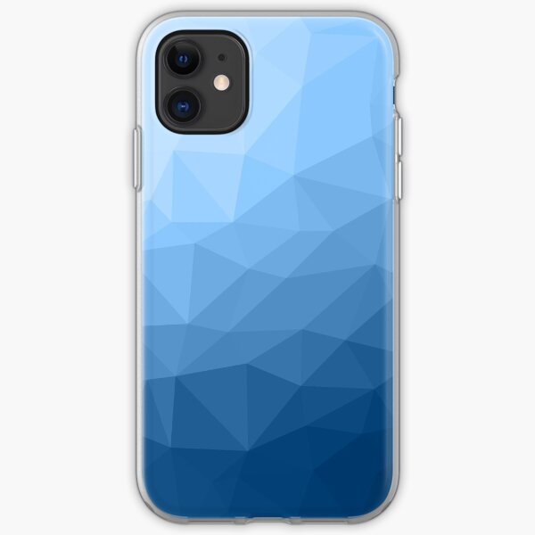 Classic Blue geometric mesh ombre pattern iPhone Soft Case
