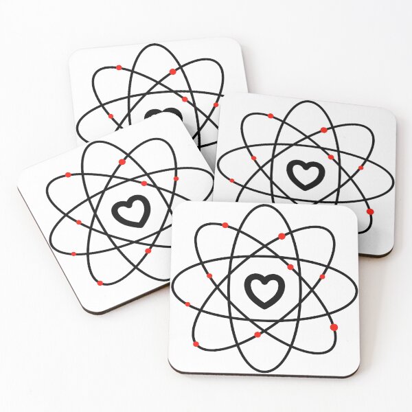 Item preview, Heart atom with red electrons designed and sold by NerdySherds.