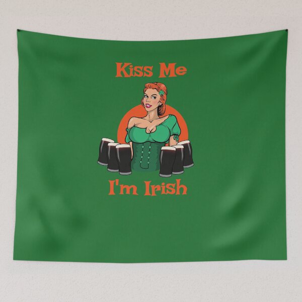 Item preview, Kiss Me I'm Irish Saint Patrick's Day design. Wear Irish pride for Paddy's Day with this novel and fun craic for Irish Americans. designed and sold by comhra.