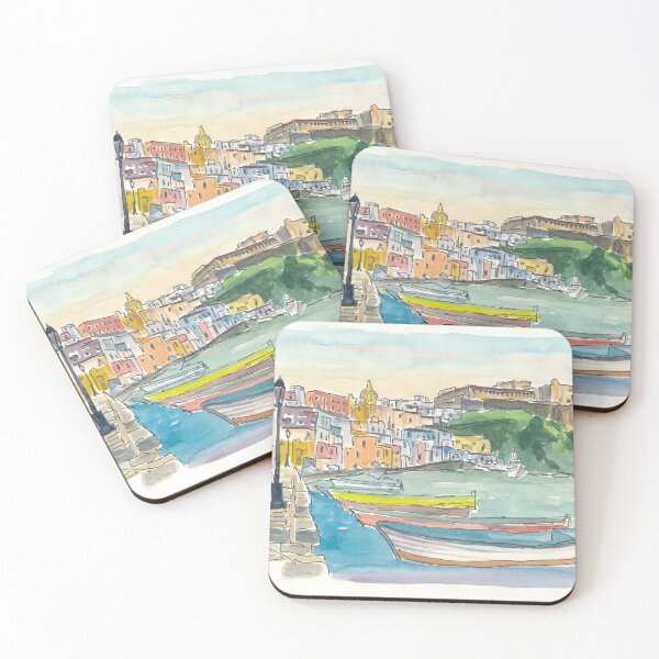 Item preview, Procida Italy Boats and Harbour in the Afternoon designed and sold by artshop77.