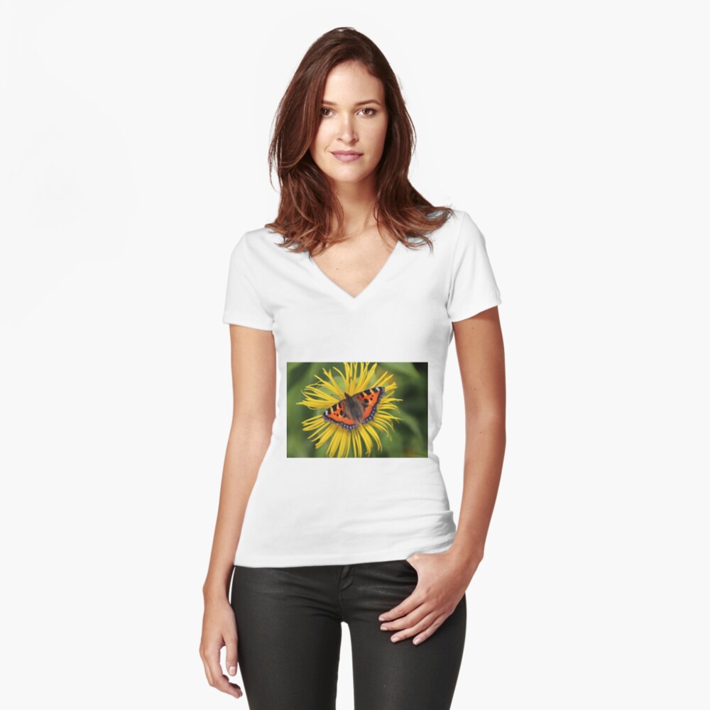 Item preview, Fitted V-Neck T-Shirt designed and sold by orcadia.